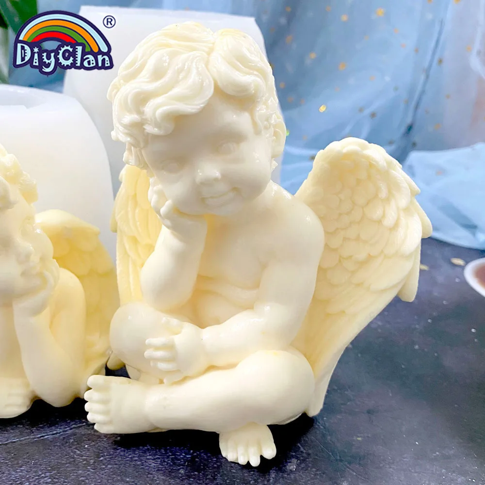 3D Angel Baby Silicone Mold Fondant Cake Decoration For DIY Candle Aromatherapy Gypsum Making Mould Fine Art Photography Tools