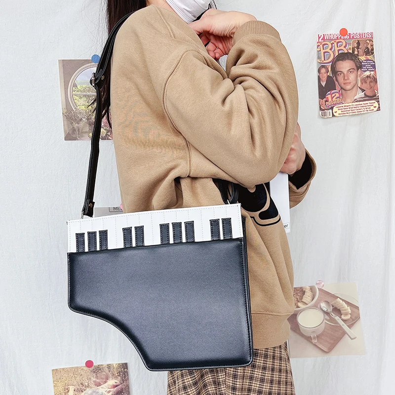 Vintage Piano Shaped Purses and Handbags for Women Lolita Shoulder Bag Young Girls Kawaii Crossbody Bag Female Messenger Bag