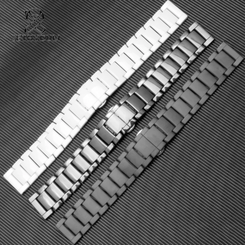 

Матовый быстросъемный керамический ремешок для часов Armani AR1507/AR1509/AR1499/AR1895, черный белый, 22 мм