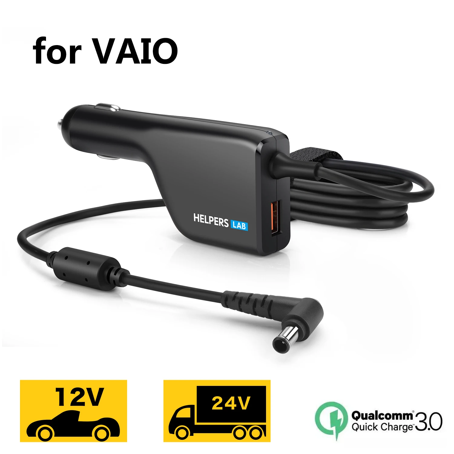 Adaptador de Carregador de Carro Portátil com Usb Qc3.0 Compatível para Sony Vaio Notebook Svf Pcg Sve Svs Vgc Bgn Voc Série 195v 47a 90w