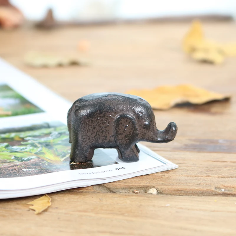 Creative cast iron small elephant book town Mini ornaments Chinese style pressure paper crafts decoration