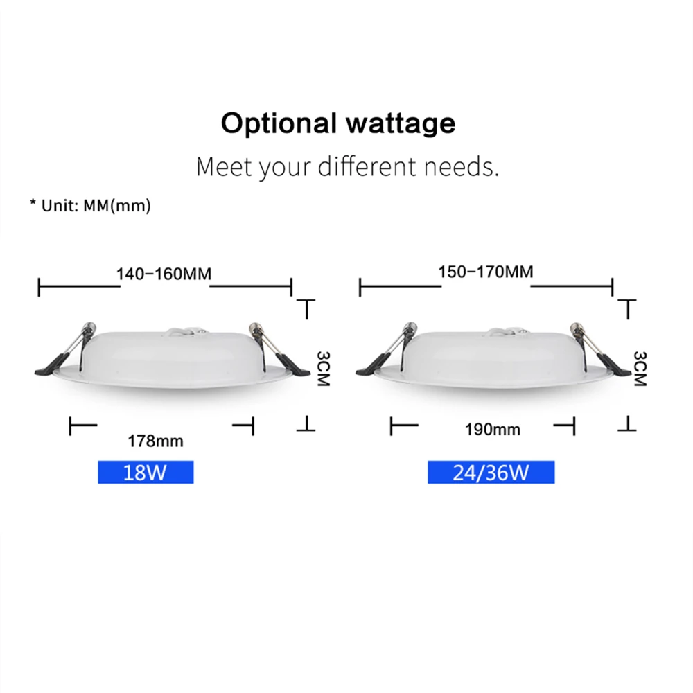 DC 12V Led Downlight 3W 6W 9W 12W 15W 18W 36W LED Ceiling Recessed Grid Aluminium Alloy Round Lamp Spot Light  For 12 Volts