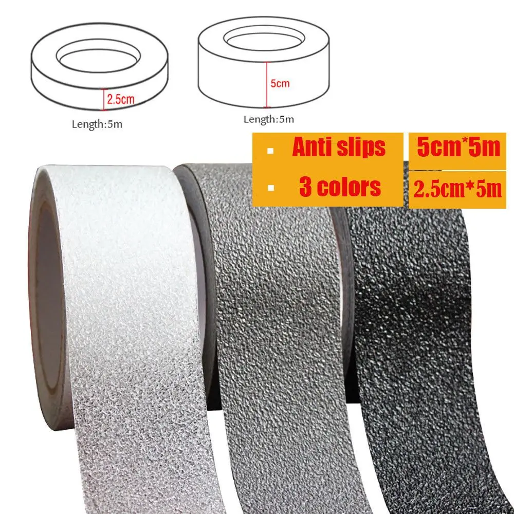 5m Anti-slip Tape Outdoor Anti Slip Stickers High Friction Non Slip Traction Tape Abrasive Adhesive For Stairs Safety Tread Step