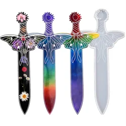 DIY Crystal Epoxy Resin Mold Moon Moth Sword Mirror Silicone Mold For Resin