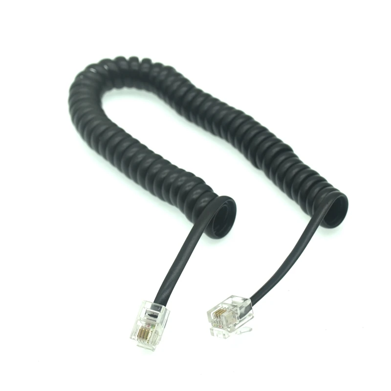 RJ11 Cable Telephone Extension Cord Lead Phone Coiled Cable Wire Line 4P4C Plug RJ11 Spring Cable 1.5m 2.5m