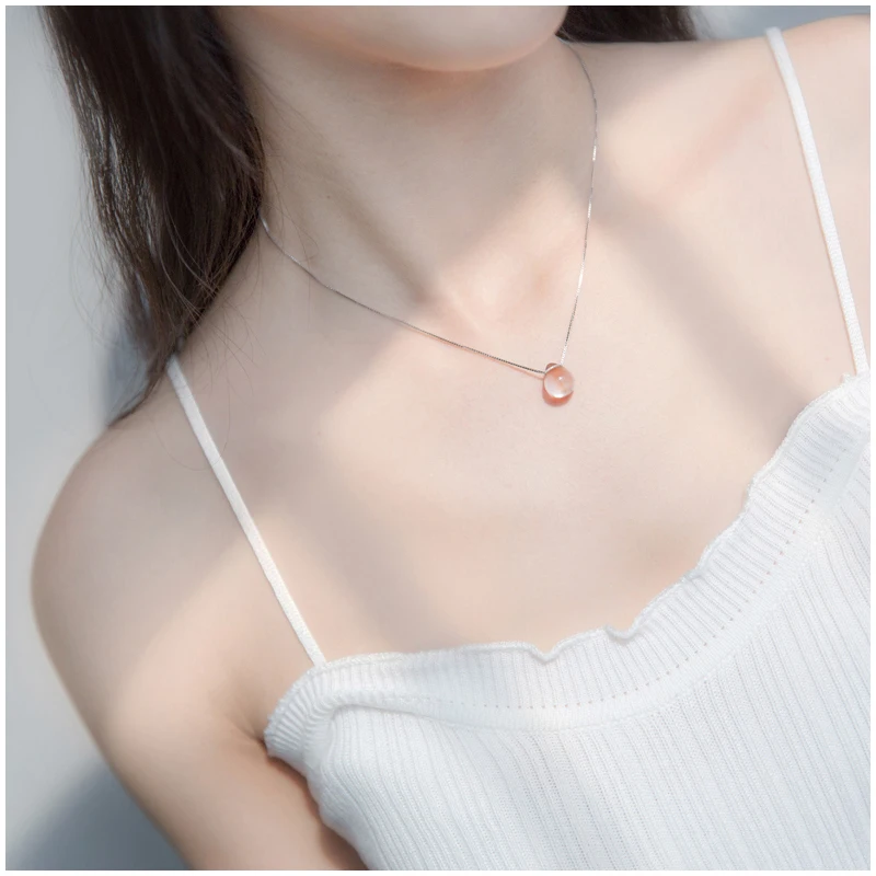 موديان-قلادة من الفضة الإسترليني عيار 2021 ، قلادة كريستالية شفافة ، قلادة قطرة ماء مضيئة ، قلادة عصرية للبنات ، مجوهرات فضية 925 #2