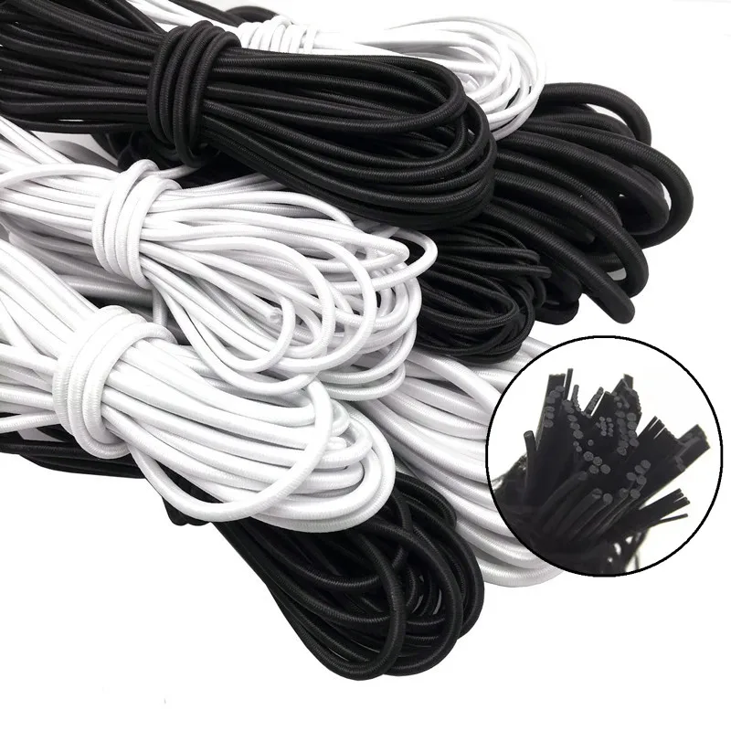 5Meter 1mm/1.5mm/2mm/3mm/4mm/5mm High-Quality Round Elastic Band Elastic Rope Rubber Band DIY Sewing Accessories