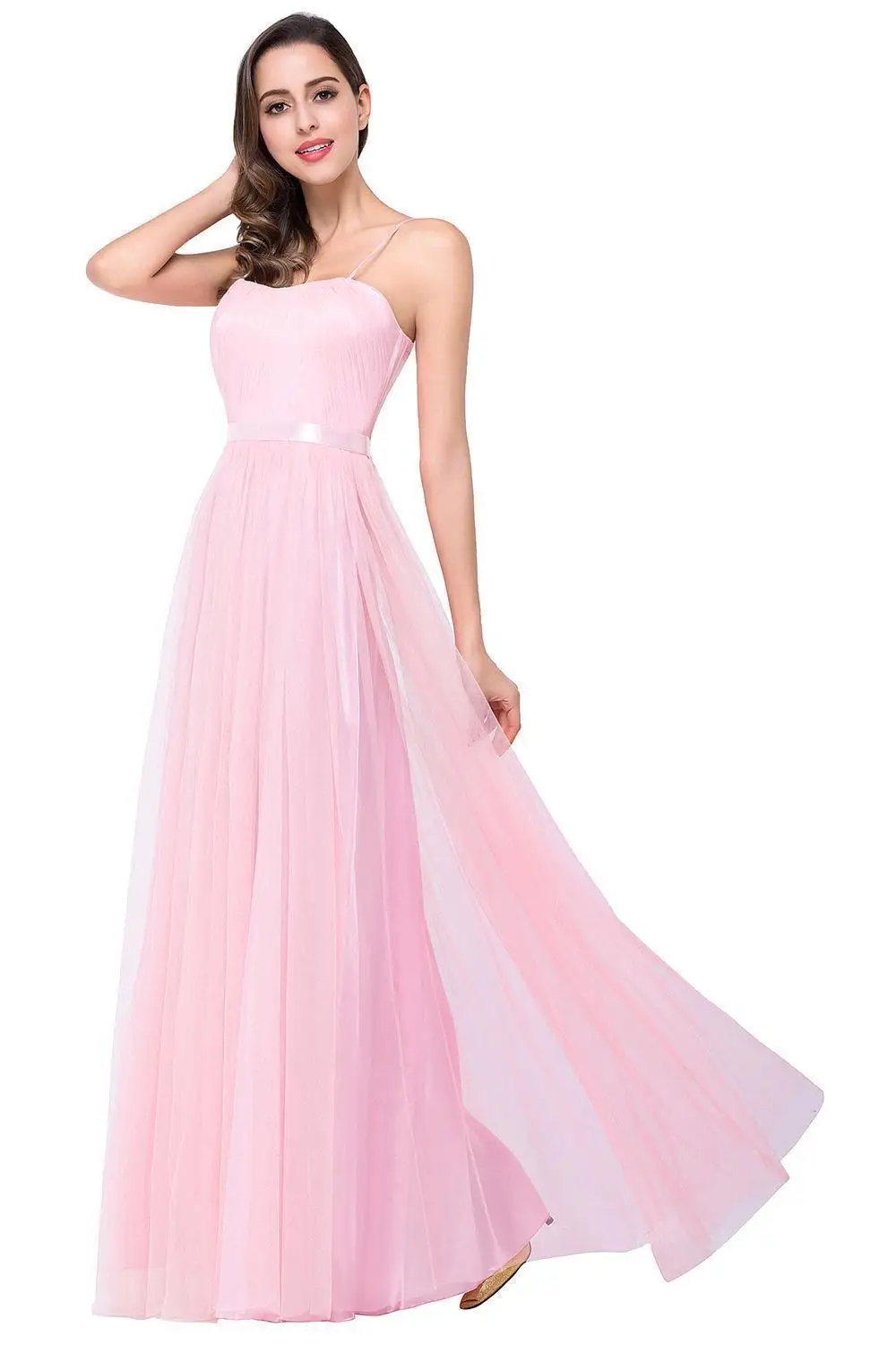 In Stock New Elegant Long Chiffon Evening Dresses Chiffon Formal Party Gown Cheap Dresses Robe De Soiree Longue