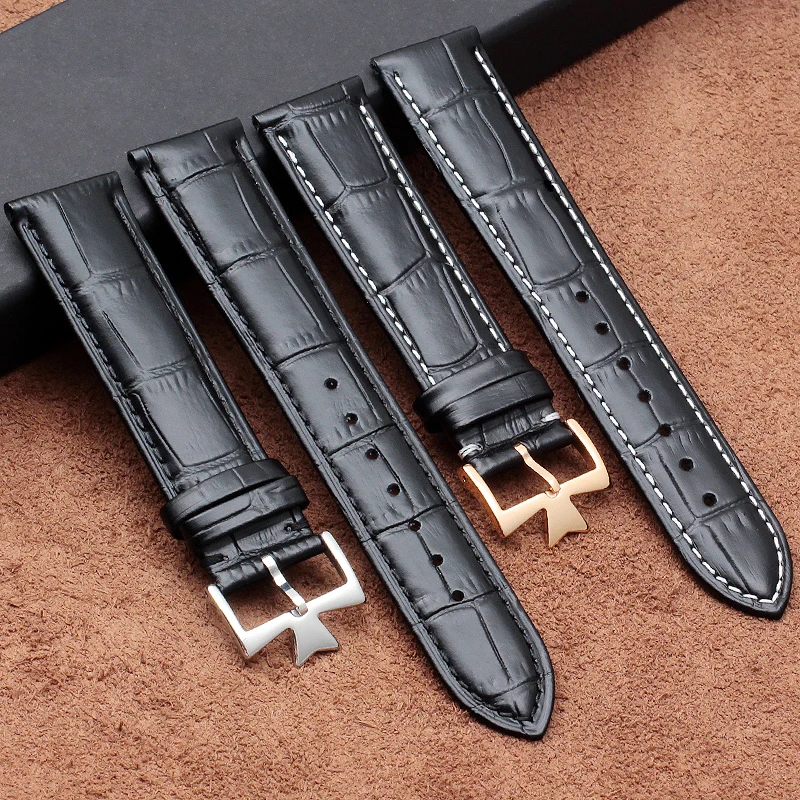 18mm 19mm 20mm 21mm 22mm Genuine Leather Watch Band Replacement for Vacheron Constantin Patrimony VC Black Brown Cowhide Strap