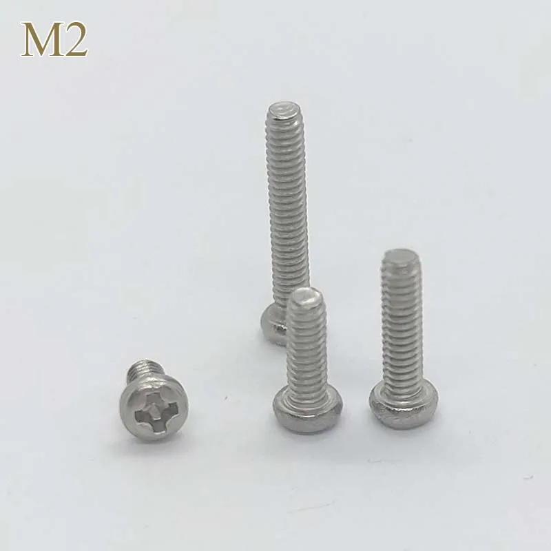 【 M2 * 4 】 304 Rvs Cross Phillips Pan Hoofd Schroef Ronde Bout Kleine Schroef