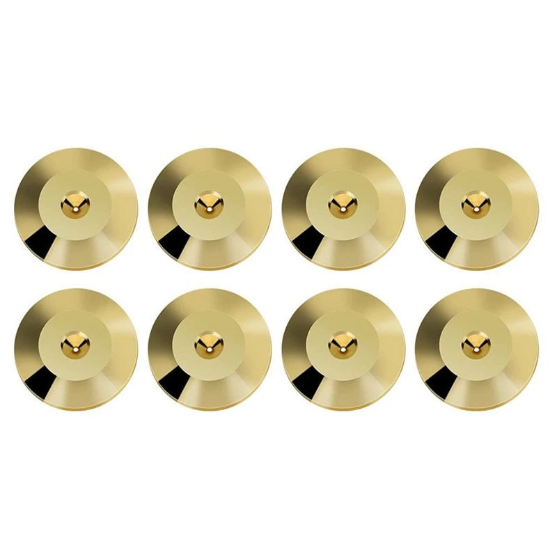 8 Pcs Universal Copper Speaker Spikes Pads Speaker Shock Base Pad Isolation Stand Feet Cone Base Mats Floor 25 X 4Mm