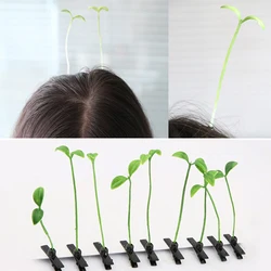 2pcs Hair Clip Plants Show Moe Artifact Small Bean Sprouts Miaofa Clip Head Long Grass Wacky Cartoon Headdress Flower