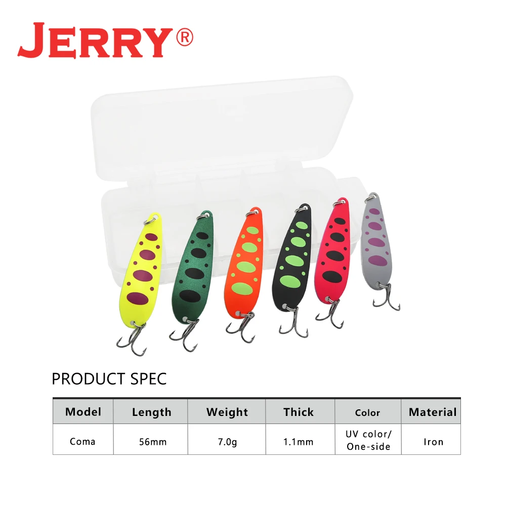 Jerry Coma Metal-Spoon Fishing Lure Set Spinner Bait Glitter Long Casting Deep Diving 7g Mixed Artificial Pesca