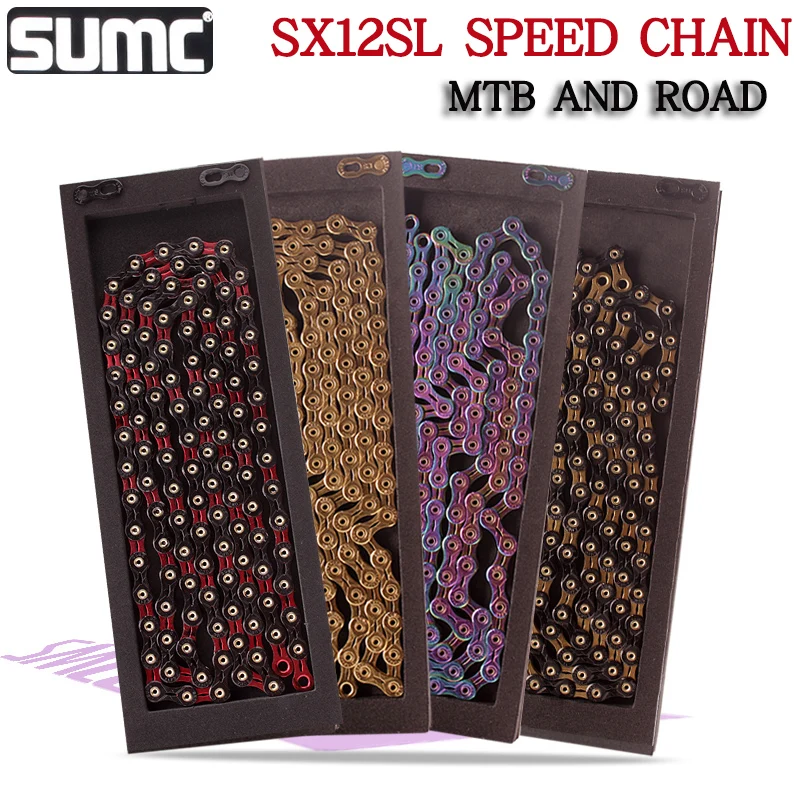 SUMC SX12SL Bicycle Chain 126L 12 Speed Bicycle Chain with MissingLink for Mountain/Rod Bike Bicycle Parts With Original box