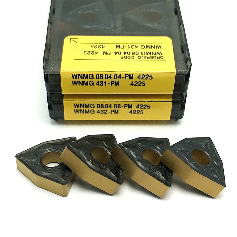 Imagem -04 - pm 4225 Inserções de Carboneto Indexado Ferramentas Torneamento Interno Torno Cnc Wnmg 080404 0800408 Torneamento Cortador 10 Peças Wnmg080404 Wnmg080408