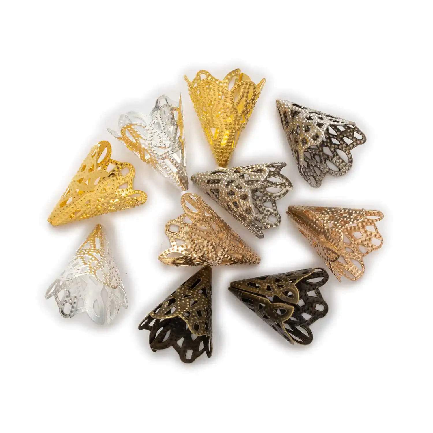 

30 шт. винтажные колпачки из цветочных бусин, прокладки из сплава цветов для изготовления ювелирных изделий, фурнитура в стиле бохо для ожерелья-браслета «сделай сам», 20x17 мм