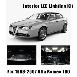 14pcs White Canbus LED Bulbs Interior Dome Map Reading Roof Light Kit For Alfa Romeo 166 1998-2007 Door Vanity Mirror Lamp