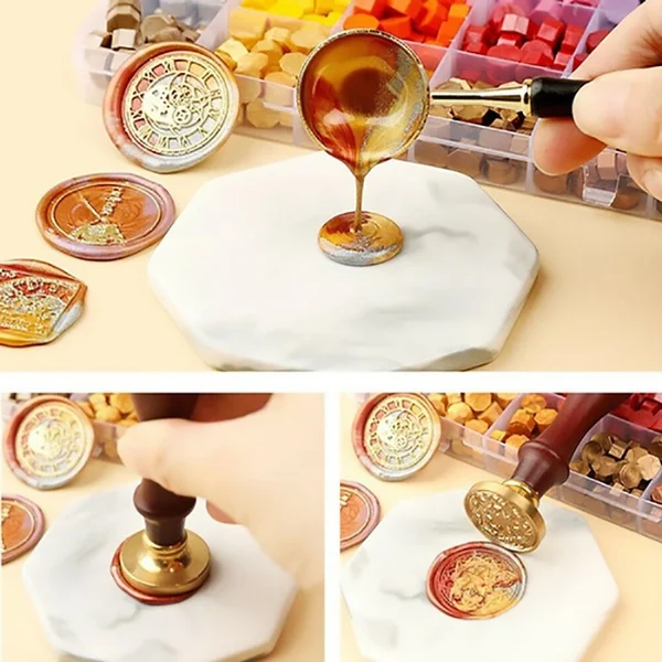 200/380/600/760Pcs DIY Vintage Octagon Lacquer Wax ชุดสำหรับซองจดหมายเชิญตกแต่ง