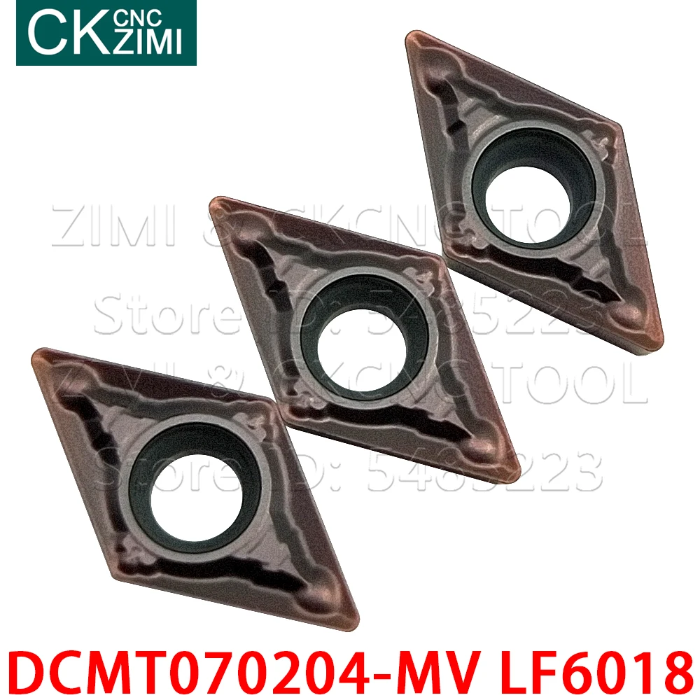 10P DCMT070204-MV LF6018 DCMT 070204 MV LF6018 Carbure Inserts Tournant Outils CNC En Métal Tour Mécanique Outil Pour Acier Inoxydable