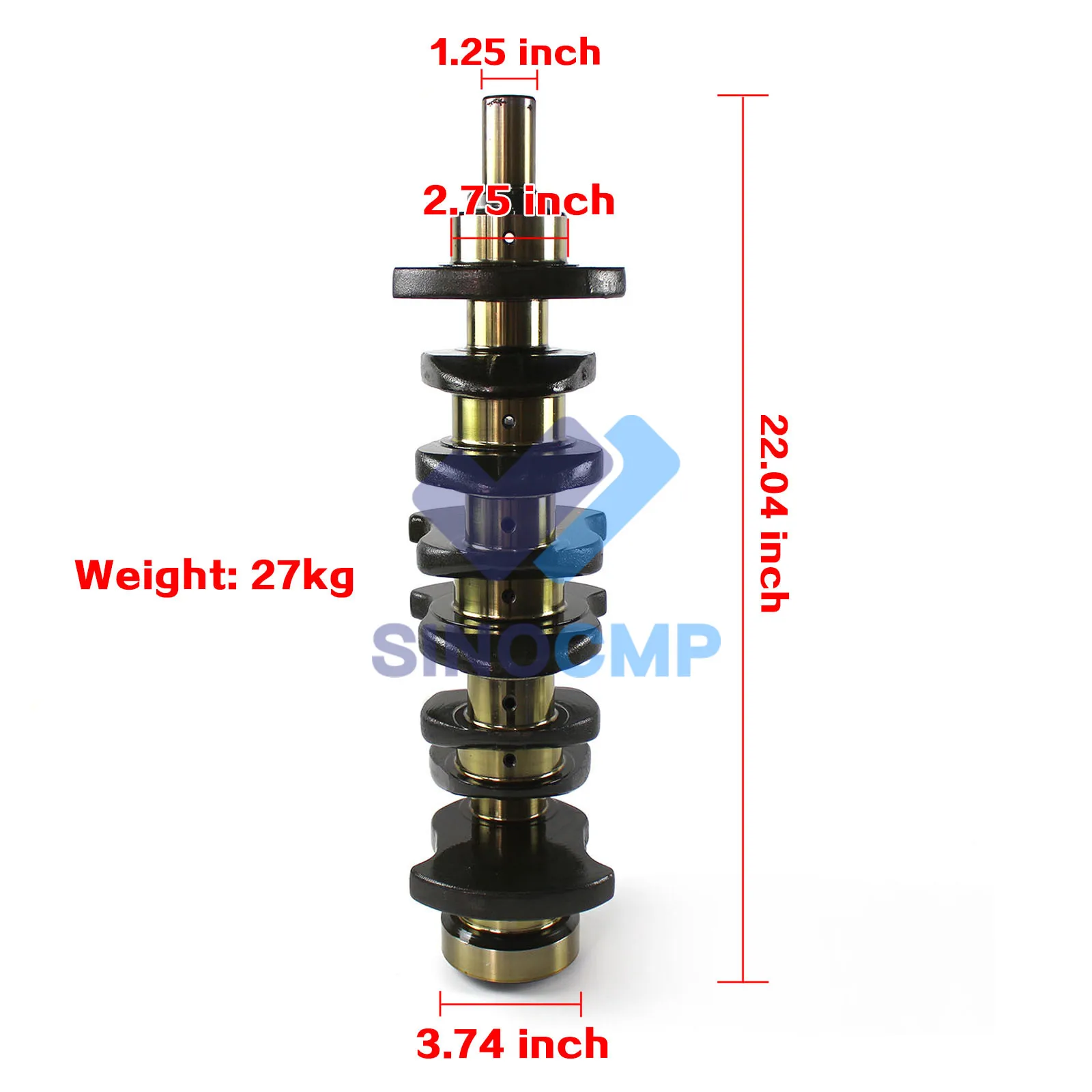 

4JB1 4JB1T Engine Crankshaft For Hitachi Kato Kobelco Daewoo Excavator Skid Steer Loader