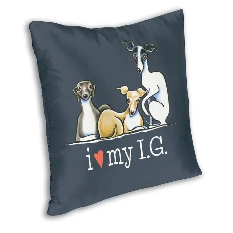 Italian Greyhound Lover Cushion Cover 40x40cm Cute Whippet Sighthound Dog Soft Nordic Throw Pillow Case for Car Sofa