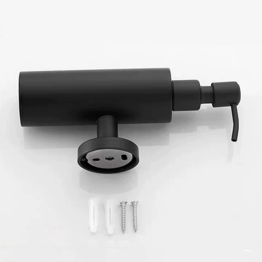 Black Liquid Soap Dispensers Hand Press Metal Pump Dispenser Wall Bathroom Accessories Kitchen Stainless Steel Lotion Bottle