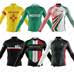 Mexico Men's Long Sleeve BIke Cycling Jersey Worn in Three Seasons Professional Cycling Clothing Maillot Ciclismo Hombre