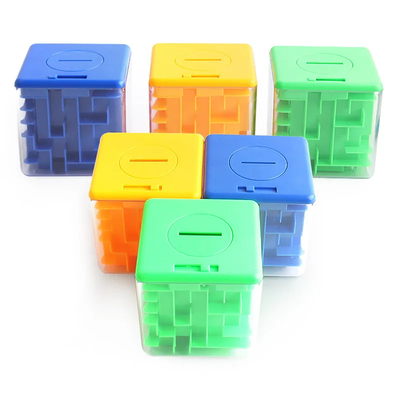 3D Cube Puzzle Money Maze Bank Saving Coin Collection Case Box Fun Brain Game Kid Toys For Montessori education concept Gift