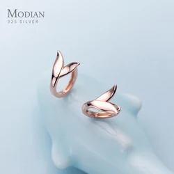 Modian Hot Sale Elegant Fox Tail Hoop Earrings For Women Real 925 Sterling Silver Mermaid Jewelry Fashion Female Charm Earring