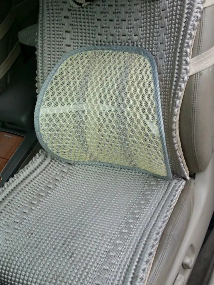 Car Seat Back Cushion Car Seat Chair Massage Back Lumbar Support Mesh Ventilate Cushion Pad Black,