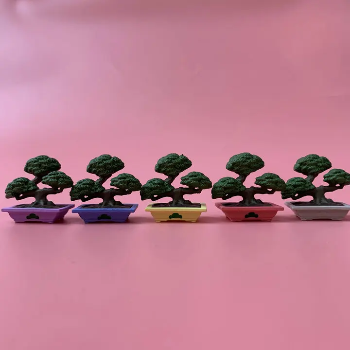 pvc miniature model  Pine bonsai  5pcs/set  home decor ornament micro landscape