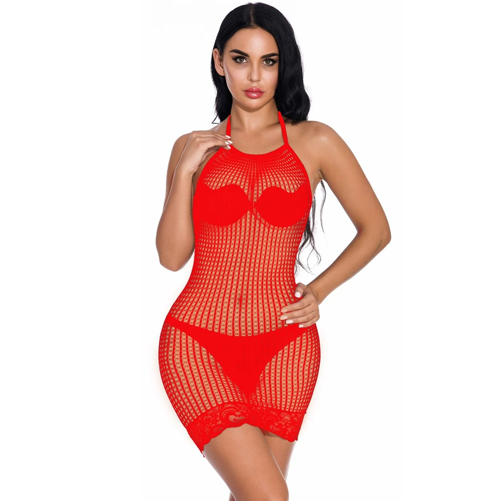 Sexy Fishnet Dress Women Spaghetti Strap Mini Dresses Party Female Bodycon Dress Clubwear Summer Autumn Sexy Clothes Outfit