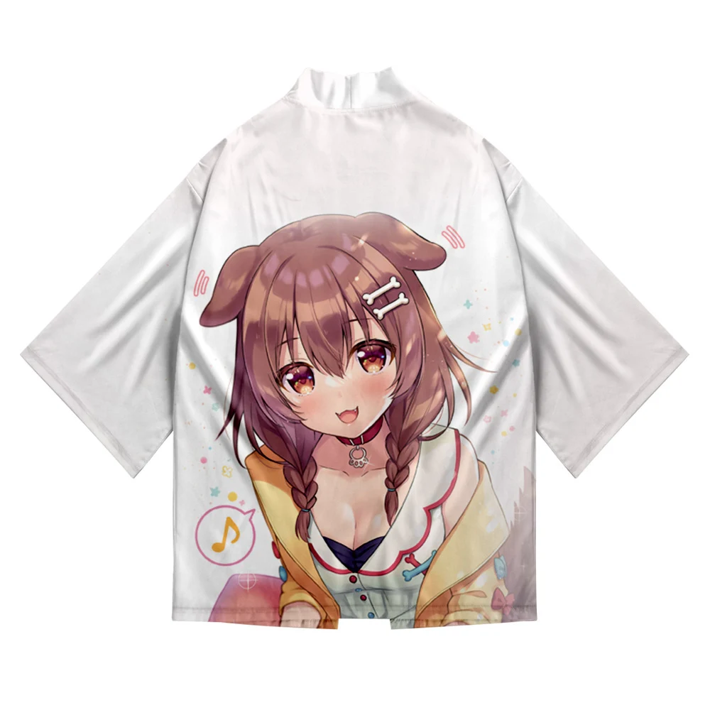 HOLOLIVE-VTuber Inugami Korone 3D para hombre y mujer, blusa Sexy de manga de tres cuartos, estilo Kawaii, Kimono de moda para vacaciones de verano