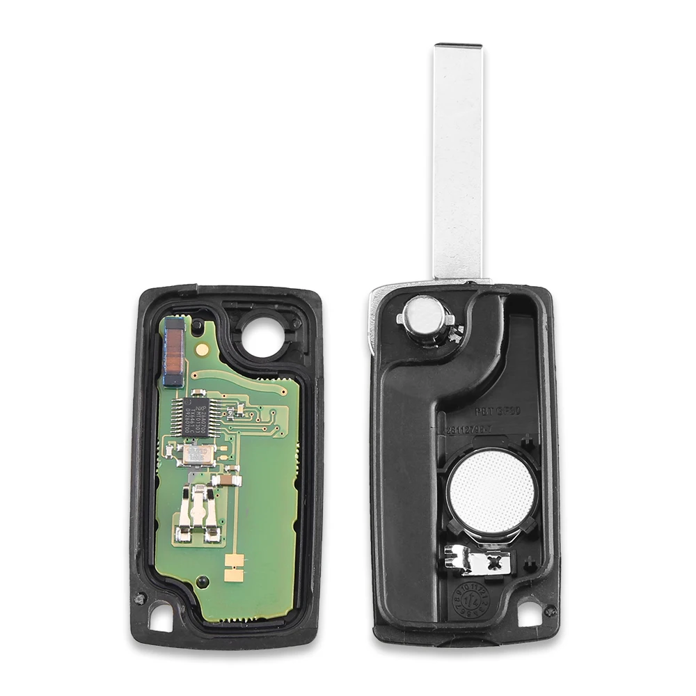 KEYYOU 3 Buttons Car Keyless Entry Case Flip Folding Remote Key 433MHz with ID46 Chip HU83 Blade for Peugeot 207 307 308 407 607