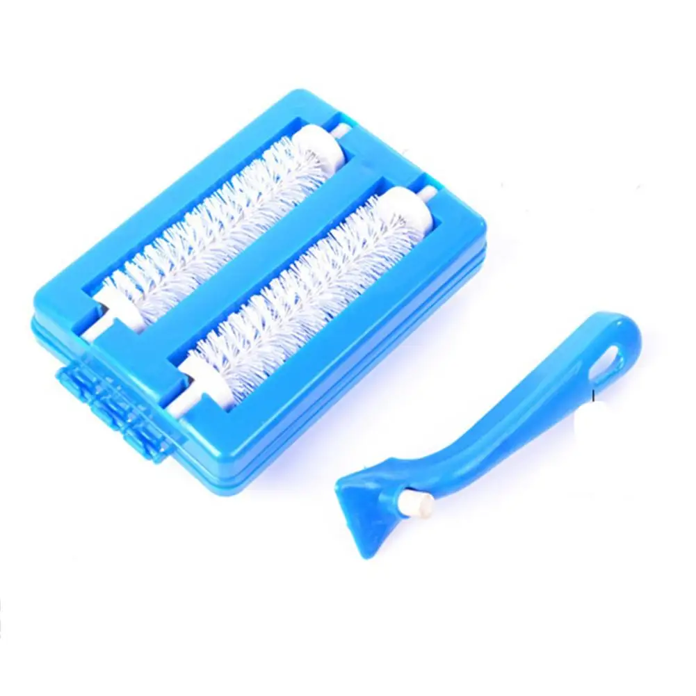 1 Set Double Brush Head Handheld Carpet Table Brush Plastic Sweeper Crumb Dirt Fur Cleaner Collector Roller Home Cleaning Tools