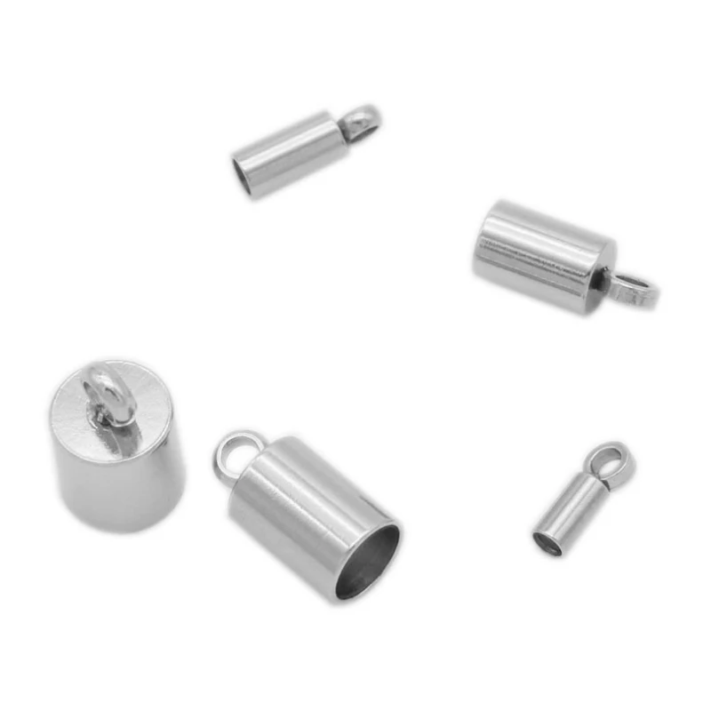 20pcs/lot  Stainless Steel Clasps Hooks Cords End Caps Cord for Jewelry Making Supplies Bracelet Necklace DIY Jewelry Findings