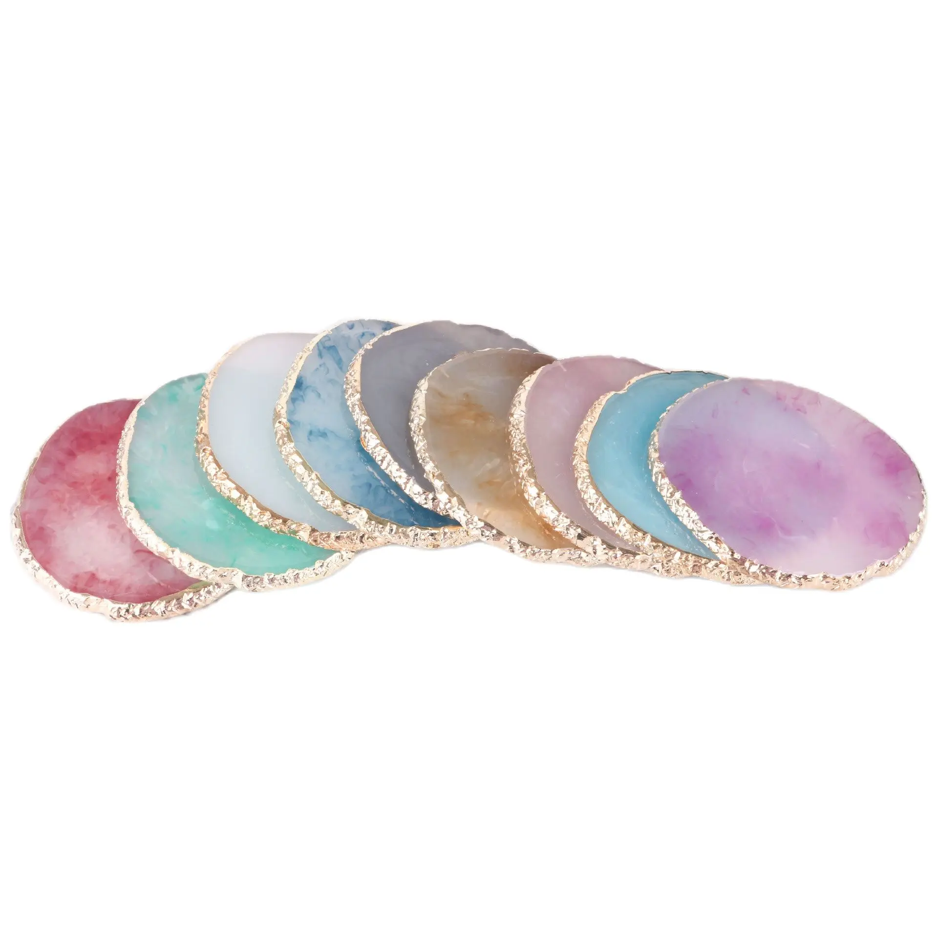 Jewelry Display Round Resin Agate Stone Painted Palette Necklace Ring Earrings Display Jewelry Holder Organizer Decoration Shelf