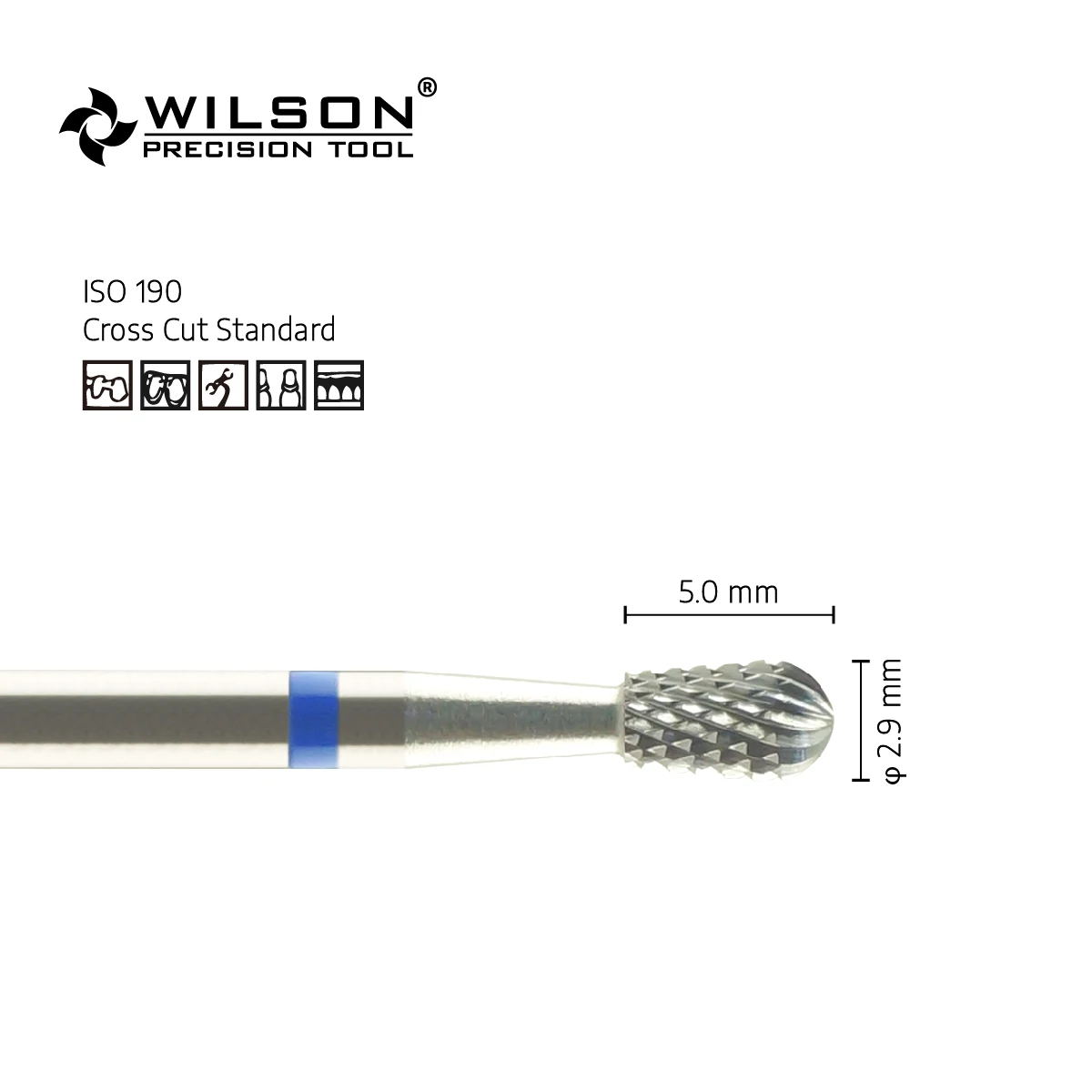 WilsonDental Burs 5000337 Pieza De Baja Velocidad Dental Tungsten Carbide Tools for Trimming Plaster/Acrylic/Metal