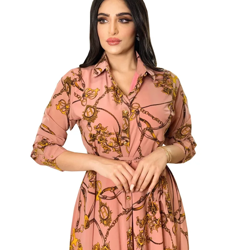 Indian Dress Women Abaya Middle East Muslim Kebaya Retro Long Sleeve  Lace-up Arabic Plus Size Flowy Long Dress Caftan Marocain