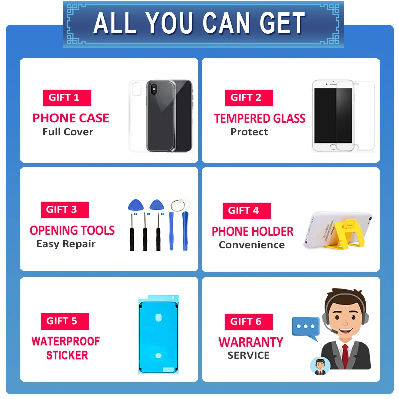 OLED Display For iPhone X XR XS 11 12 Pro Max Mini LCD Screen Assembly Touch Digitizer Complete Replacement TFT INCELL+Tools Kit