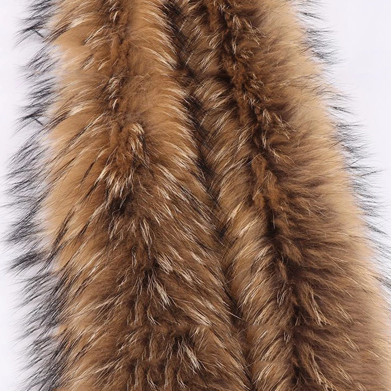 Natural Brown Fur Tapes for Collar DIY Apparel Sewing Fluffy Trim Shoes Fabric Home Decoration Sewing Costume Crafts 1 Piece