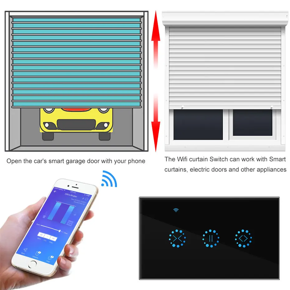 WiFi Smart Switch Electrical Blinds Touch Curtain Switch eWeLink APP Voice Control For Mechanical Limit Blinds Roller Shutter