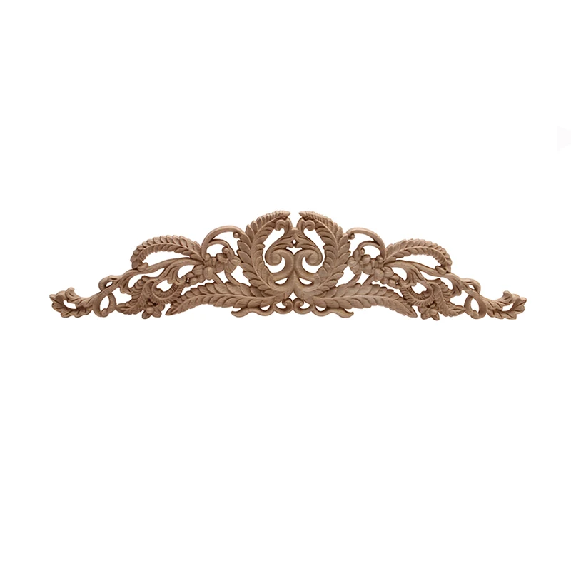 European-style Wood Carving Decal Solid Wood Furniture Decorative Accessories Door Heart Long Flower Pieces Wholesale and Retail