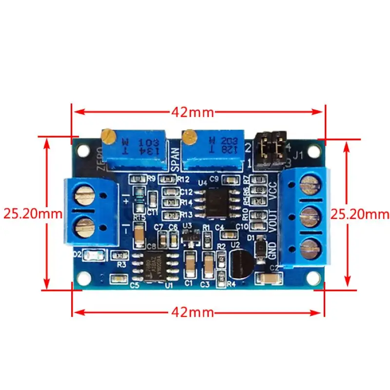 Current to Voltage Module 0/4-20mA to 0-3.3V 5V 10V Voltage Transmitter Converter Signal Conversion Module Board Diy Electronic