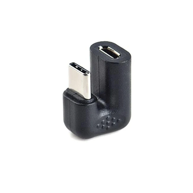 90 도 직각 USB 2.0 유형 C 남성 마이크로 USB 여성 변환기 USB-C 어댑터 스마트 폰 휴대용 연결