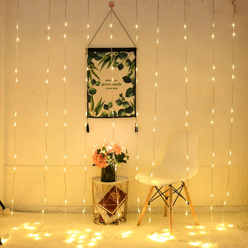 3x2 متر LED سلسلة شلال فلاش الستار أضواء النيزك دش المطر ضوء عيد الميلاد الزفاف الديكور جليد الجنية LED جارلاند #4