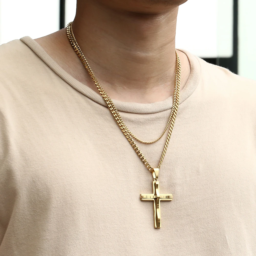 Gold Color Stainless Steel Curb Chain Necklace for Men Women 3 TO 11 MM Neck Chain Choker Vintage Jewelry