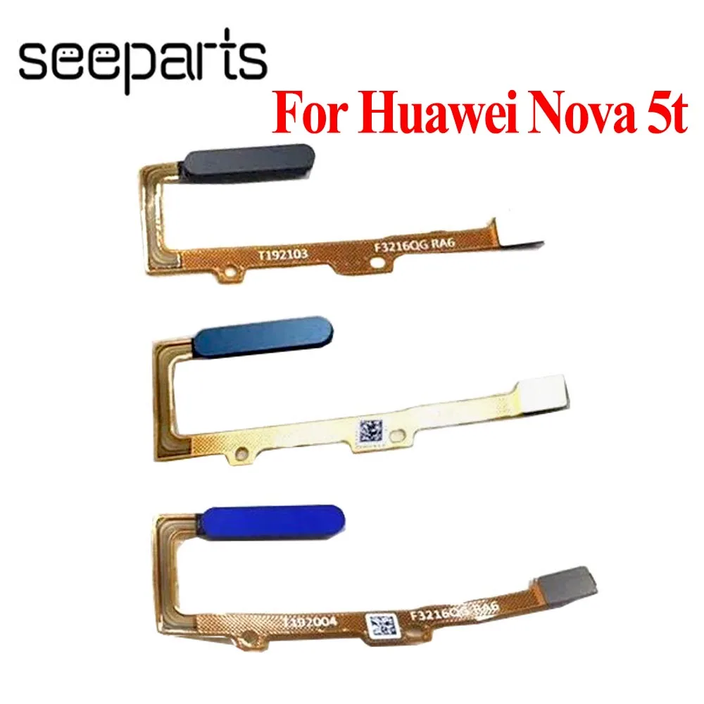 For Huawei Nova 5t Home Button Nova 5t Fingerprint Touch ID Sensor Flex Cable Ribbon Replacement Nova 5T YAL-L21 L41 AL10