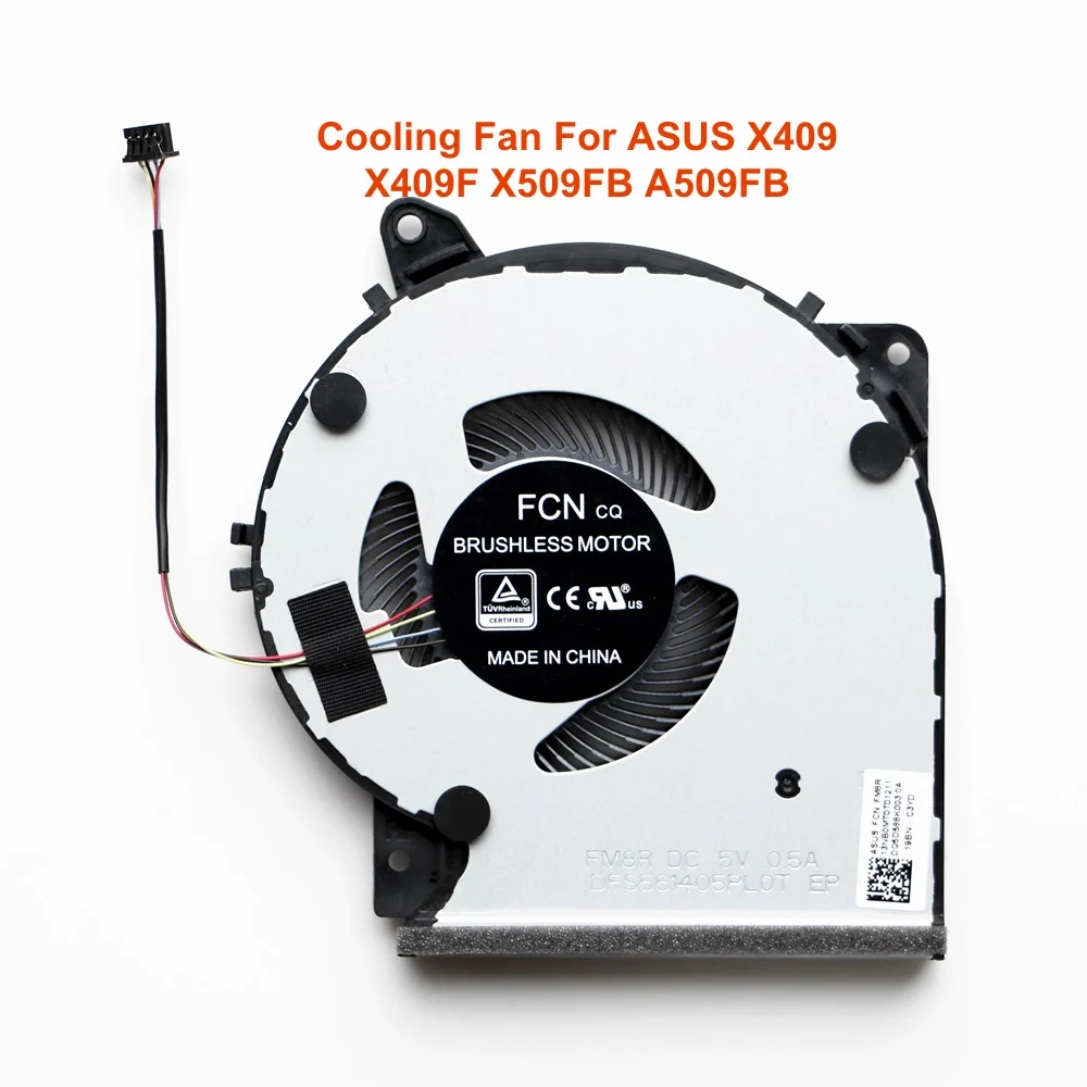 Computer PC CPU Cooling Fans for ASUS X409 X409F X509 X509F A509 X409FA X409FJ X509FB A509FB Notebook CPU Fan Cooler Radiator 5V