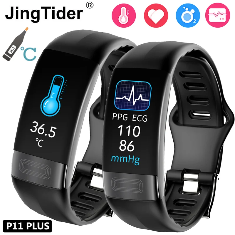 

P11 PLUS Smart Wristband Body Temperature Monitoring ECG PPG SPO2 Smart Band IP67 Waterproof Heart Rate Blood Pressure Bracelet